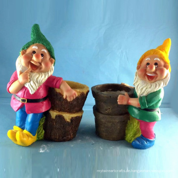 Dekorative Garten Gnome Dekoration Polyresin Zwerg Blumentopf